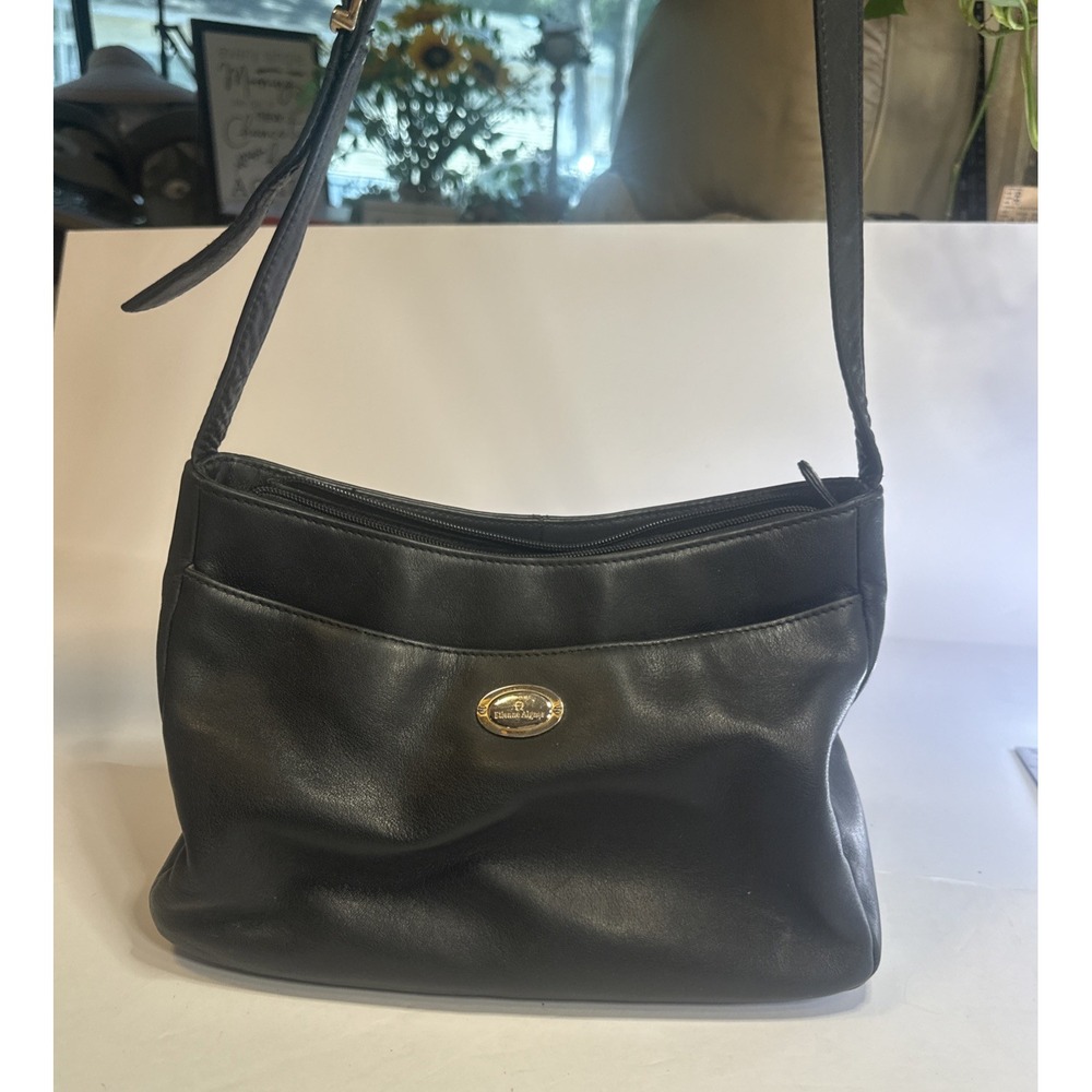 Etienne Aigner Vtg Black Small Crossbody Bag Gold Trim Genuine Cowhide Leather